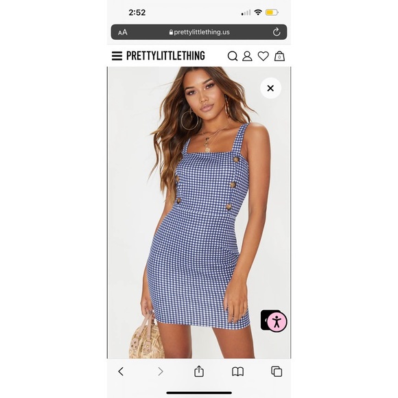 PLT Navy Gingham Bodycon Dress - Picture 4 of 6